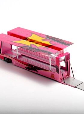 Maxwell及物1:64粉猪Gulf海湾斯堪尼亚S730合金运输车模型Kengfai