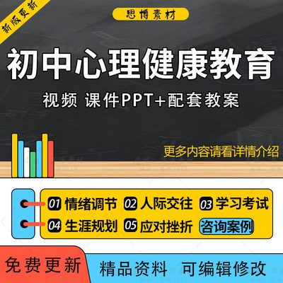 初中心理健康教育优质课活动PPT课件教案中学生青春期案例视频高