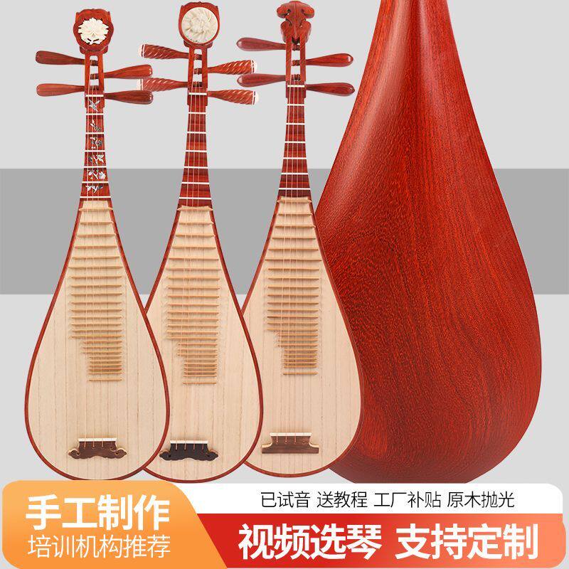 初学者琵琶成人儿童入门考级练习琴专业演奏实木琵琶民族乐器全套