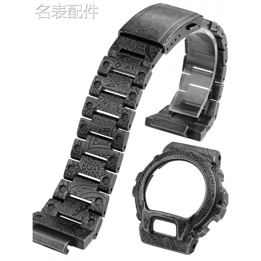 2025新款代用适用于适配GSHOCK DW6900表带表壳金属精钢改装不锈