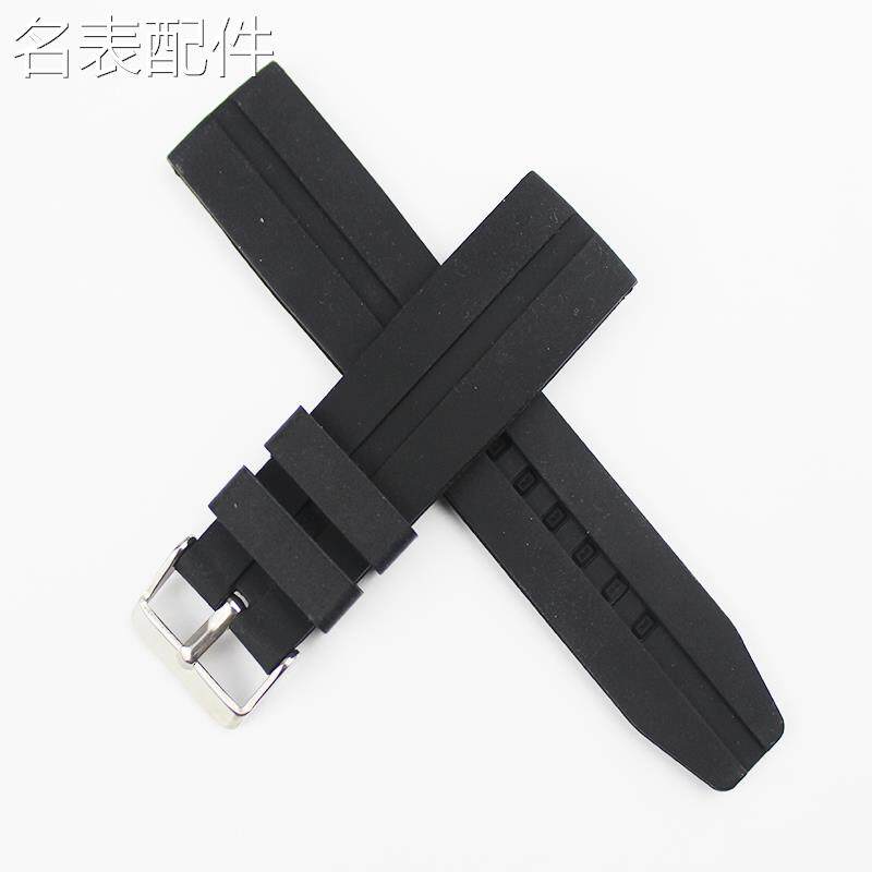 2025新款代用适用于硅胶表带22mm针扣防水表带手表配件适配欧P米