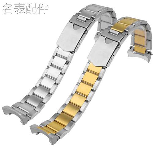 2025新款代用适用于代用帝舵表带男钢带实心弧口1958帝陀碧湾启承