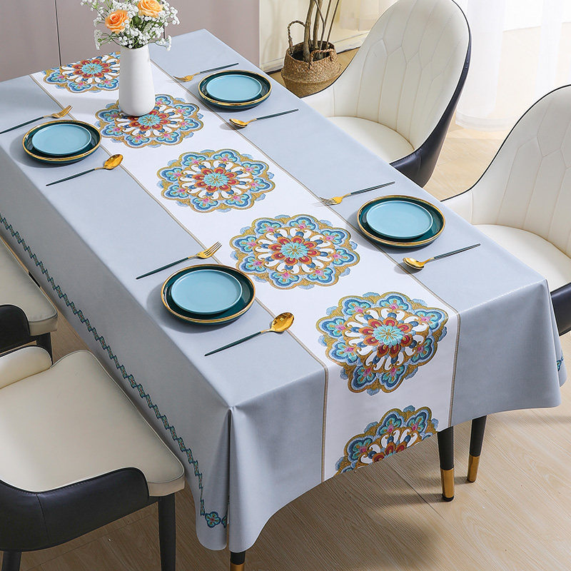 桌布防水防油免洗防烫轻奢高级感PVC餐桌桌布长方形桌垫茶几台布,居家布艺,桌布,淘宝优惠券,粉丝福利购,淘宝优惠卷