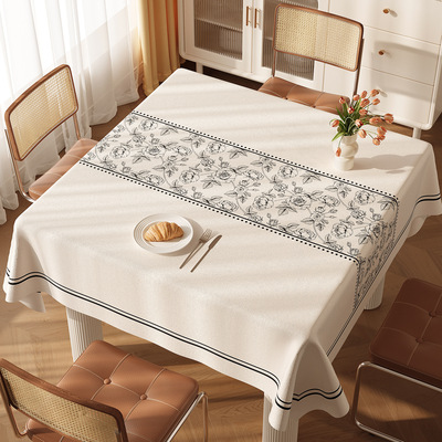 正方形桌布防水防油免洗防烫2025新款轻奢高级感餐桌垫茶几台布