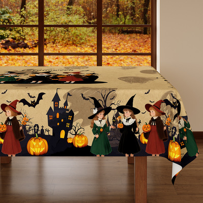 万圣节桌布防水防油免洗防烫2025新款轻奢高级感餐桌垫长方形台布