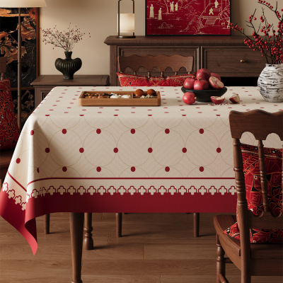 新年桌布防水防油免洗防烫2025新款轻奢高级感红色餐桌垫茶几台布