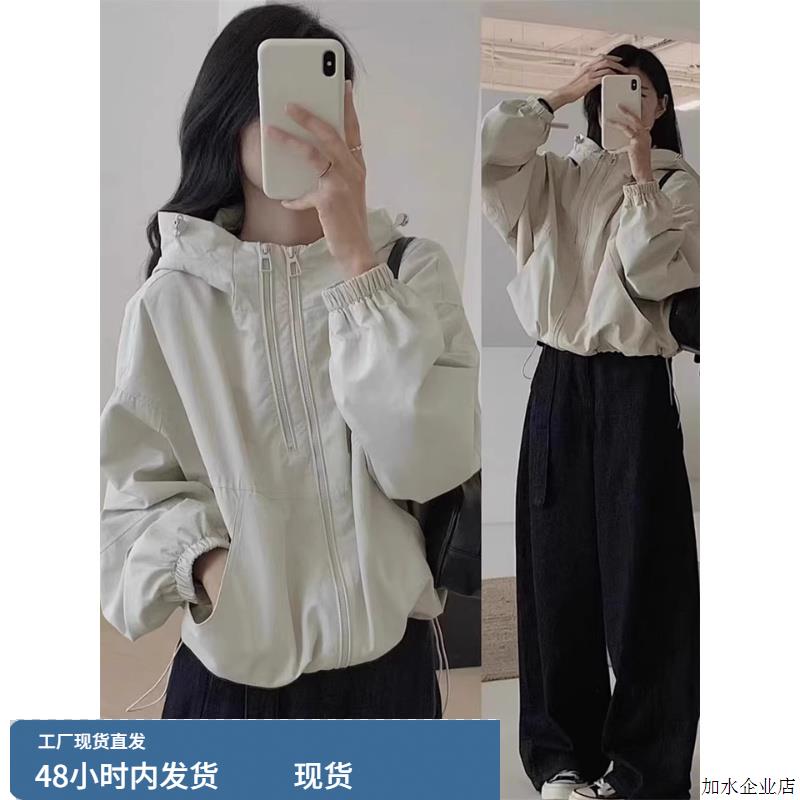 美式复古连帽夹克女2025新款爆款时髦洋气小个子巨好看的早秋外套