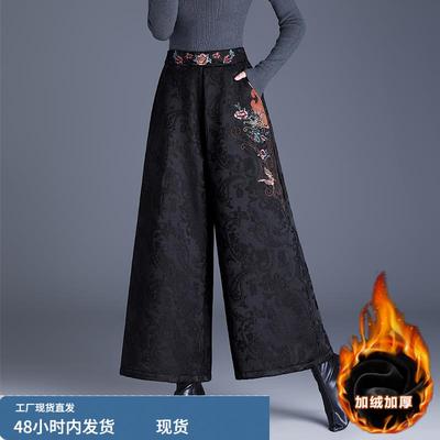 新中式棉裤女士秋冬季2025新款高腰外穿妈妈加厚时尚加绒打底裤子
