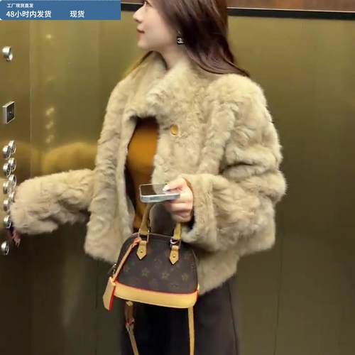 立领短款羊羔绒加厚保暖毛毛外套女秋冬2025新款今年流行爆款上衣