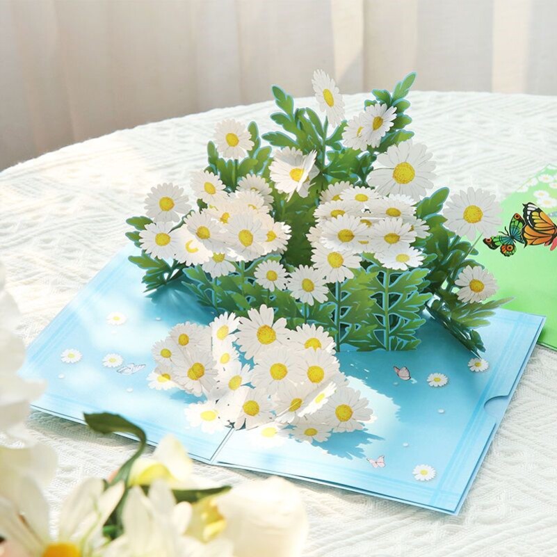 教师节剪纸2022新款立体贺卡感恩3d创意花束祝福卡送老师小卡片