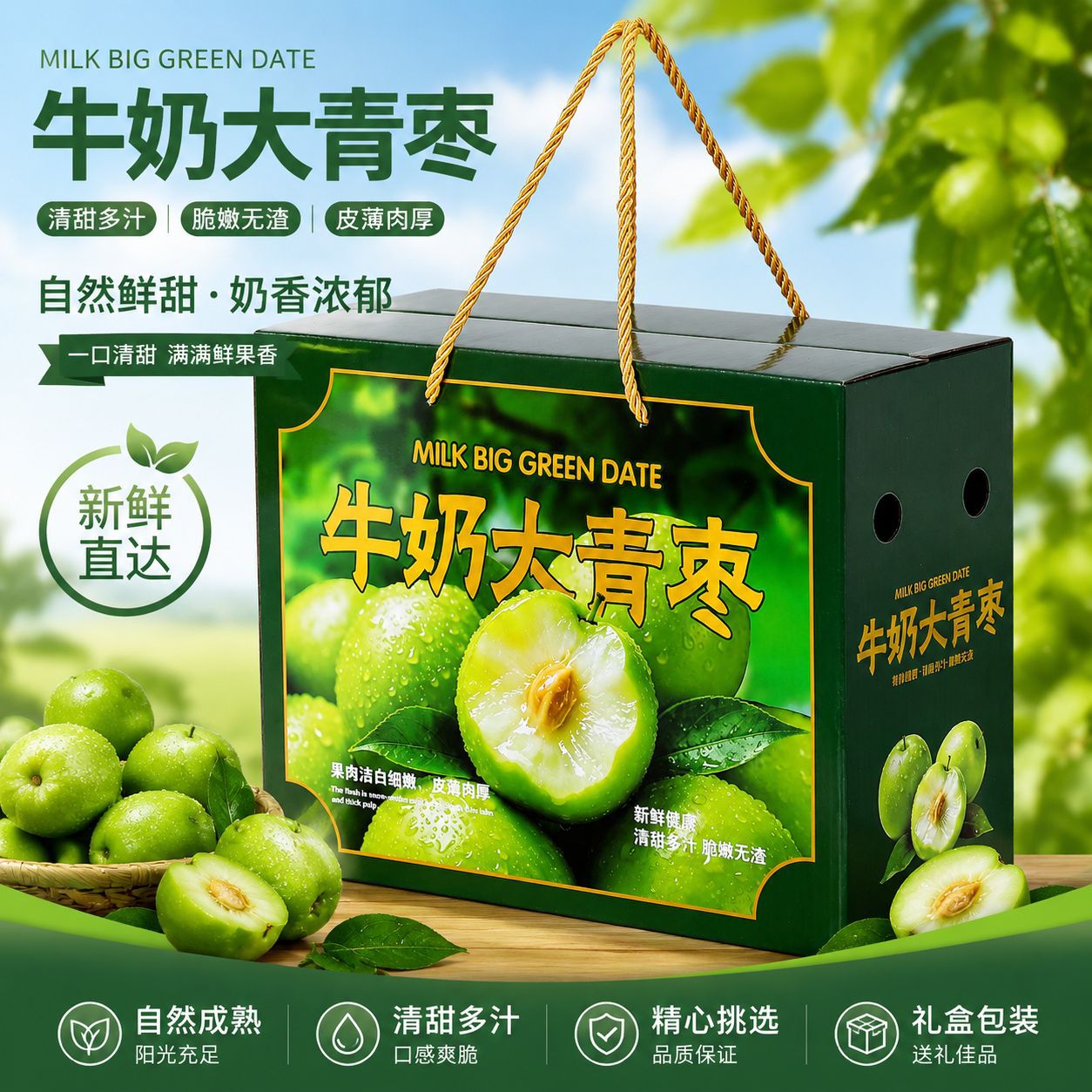 高档青枣礼盒空盒5/10斤可加印