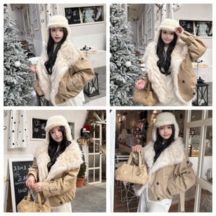 时髦狐狸毛皮草外套女冬季年轻款夹克派克服羽绒服90鹅绒内胆大衣