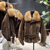 曼德林街 可拆卸托卡毛领皮草鹅绒派克外套