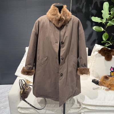 进口青根貂皮草毛领中