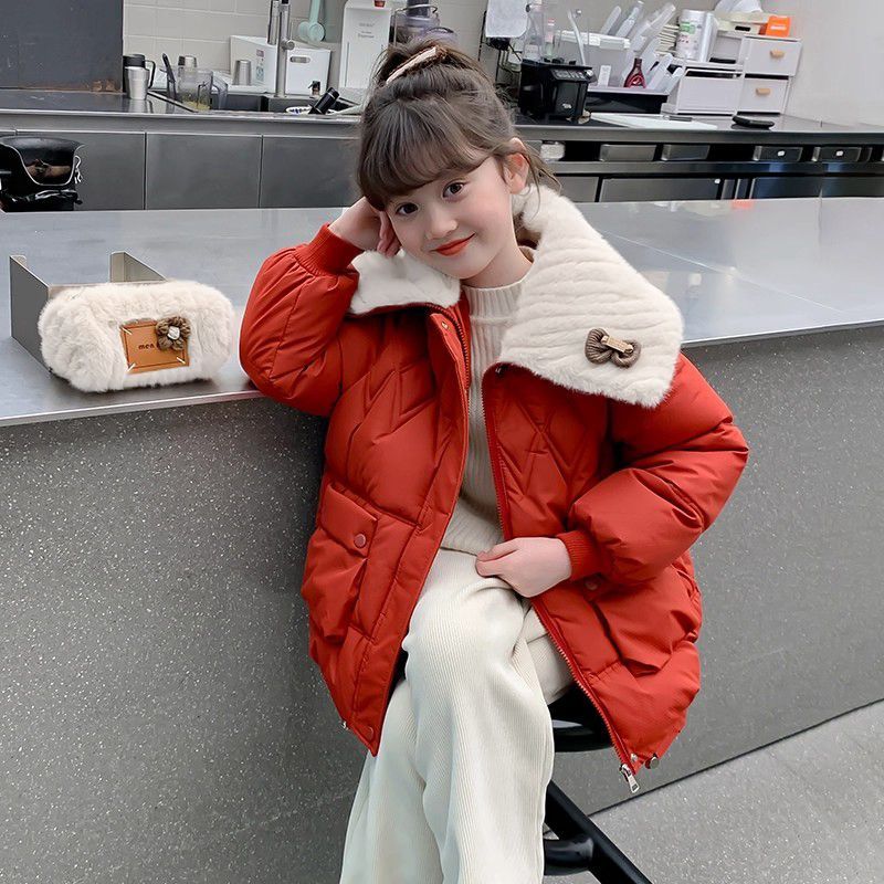 女童新款冬季小女孩加厚羽绒棉服