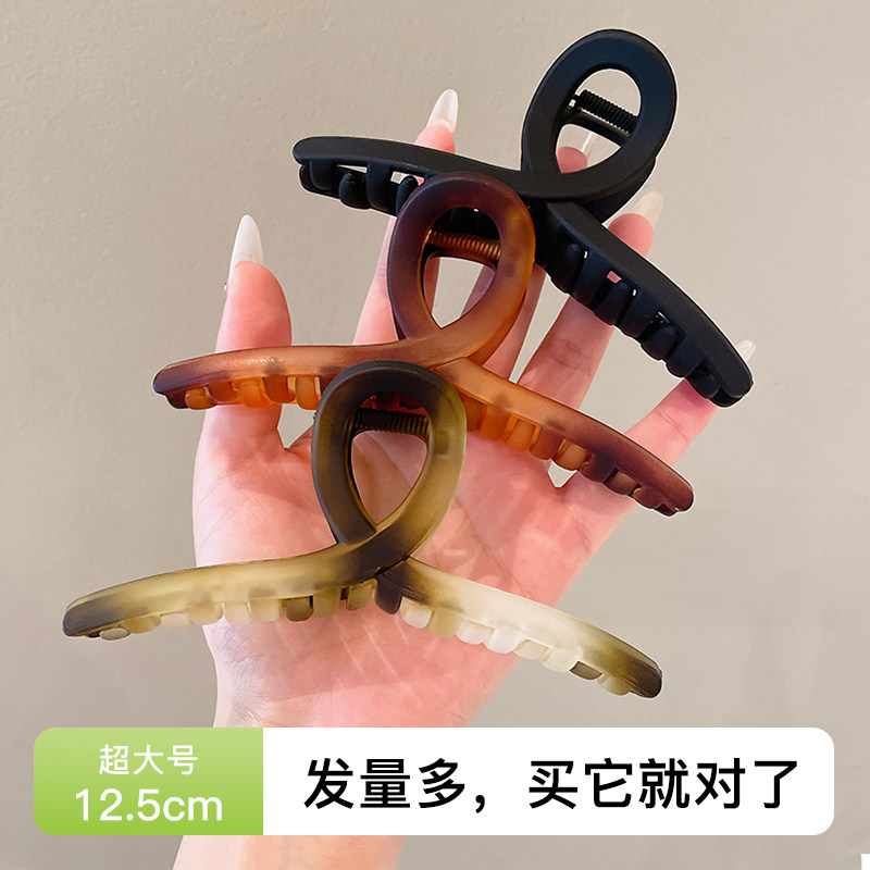 超大号抓夹女2024新款发抓头发夹子头饰发卡后脑勺发夹鲨鱼夹发饰图片