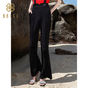 通勤穿搭休闲裤 2026春季 简约百搭垂坠感背带长裤 百丝时尚 女 新品