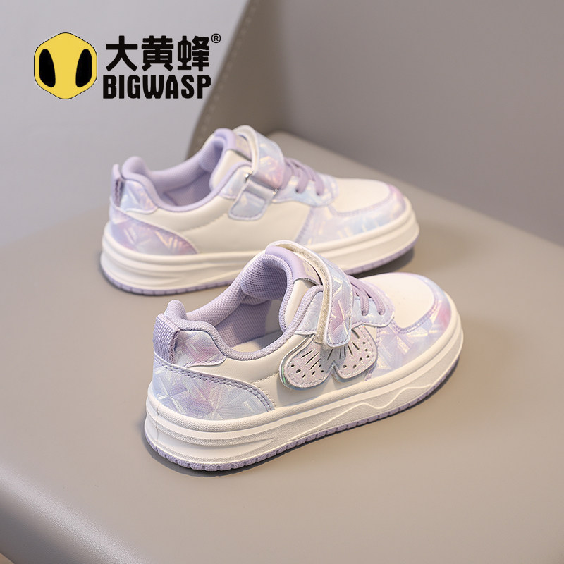 大黄蜂女童鞋2025秋季新款宝宝鞋中大童防滑软底运动休闲儿童板鞋