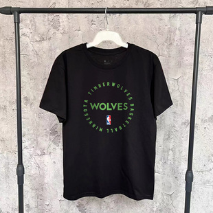 球队训练服WOLVES明尼苏达森林狼球员投篮运动休闲篮球短袖T恤男