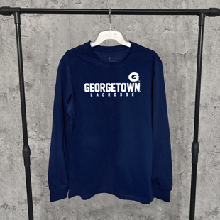 NCAA乔治城大学美式篮球运动长袖t恤学生宽松休闲百搭上衣打底衫