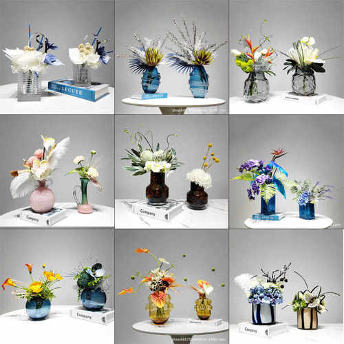 餐桌面创意蓝色软装饰现代摆件