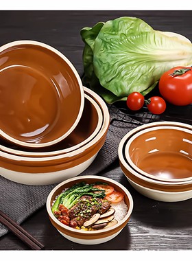 土陶蒸肉碗钵子碗蒸饭碗饭店专用浏阳蒸菜碗小汤碗商用陶瓷蒸饭钵