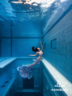 KAYASUBA云澜粉系列烫金美人鱼鱼尾潜水海洋馆拍摄泳衣套装