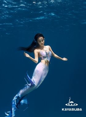 KAYASUBA鎏金系列镭射粉烫金美人鱼鱼尾潜水海洋馆拍摄泳衣套装