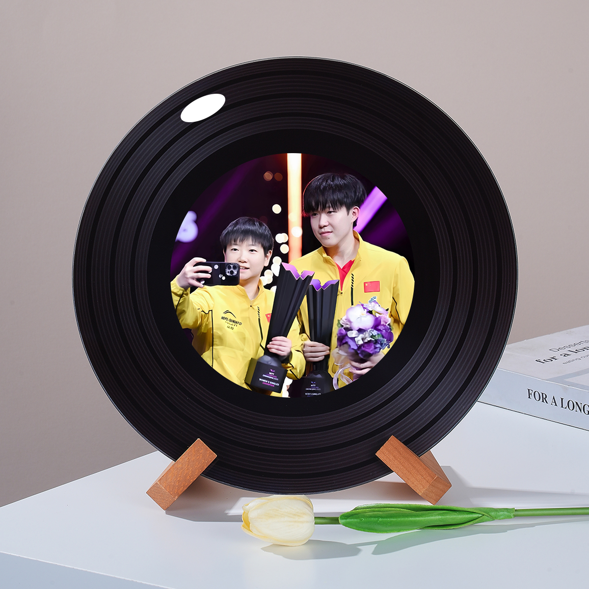 莎头组合周边礼品黑胶唱片摆件孙颖莎王楚钦兵乓球迷生日礼品礼物
