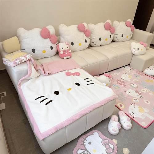 hellokitty抱枕可爱沙发靠枕靠垫猫头毛绒腰靠高颜值玩偶床头枕靠