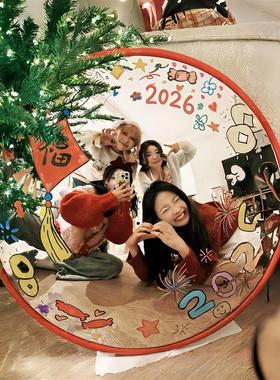 2026新年拍照道具凹凸镜广角镜手工diy元旦马年摆件装饰朋友聚会