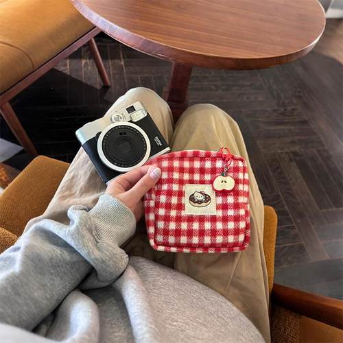 拍立得包相机收纳包mini12富士便携口红包手提毛绒零钱包容量KT包