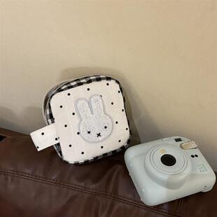 可爱波点兔兔拍立得收纳包小方包云台相机包便携小包包实用收纳袋