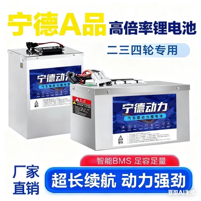 宁德二三四轮电动车锂电池72伏60v48v全新磷酸铁锂电池三元锂外卖