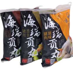 台湾风味新竹海瑞香菇原味贡丸墨鱼丸子600g 火锅底配料Q弹爽滑