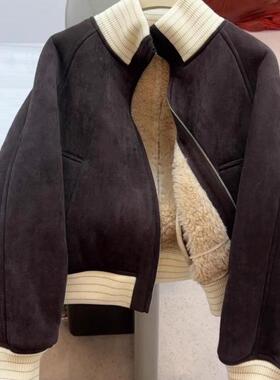 2025春季新款短款加厚羊羔毛外套女洋气气质韩版宽松百搭ins减龄