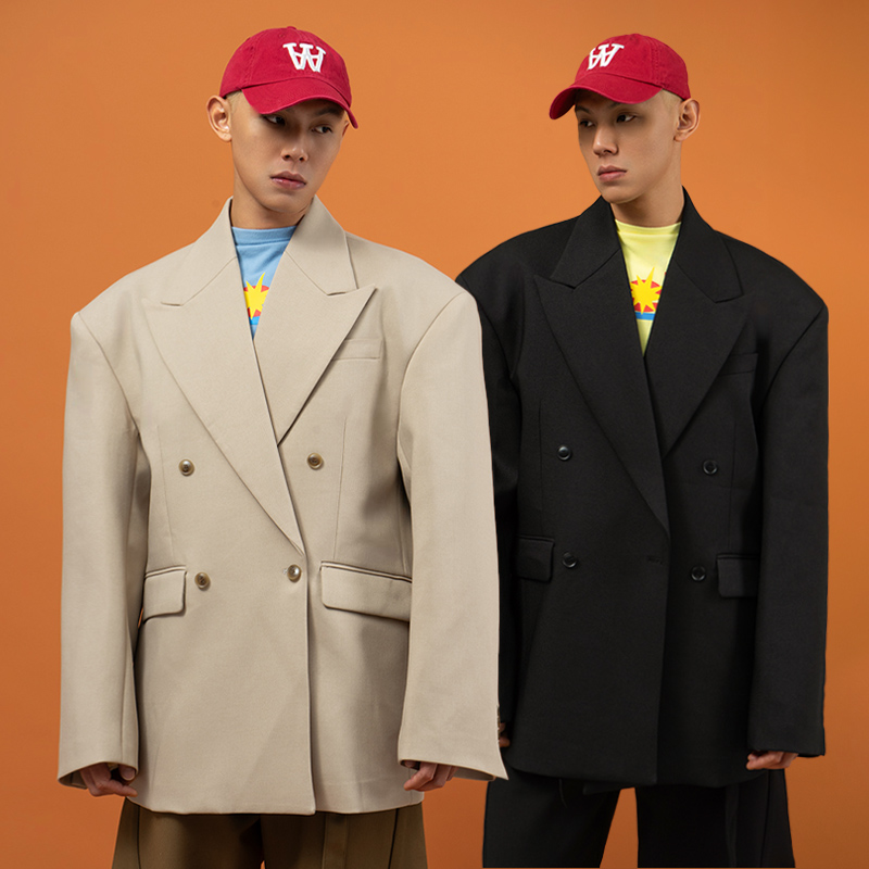 CLP宽肩垫肩廓形休闲西装