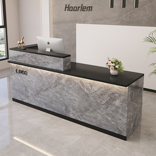 收银台前台转角柜台简约现代店铺小型吧台桌柜美容院理发店服装 店