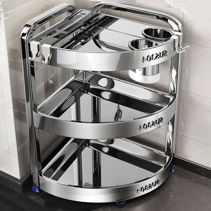 304不锈钢厨房台面调料置物架调味品三角转角多功能墙角落收纳架