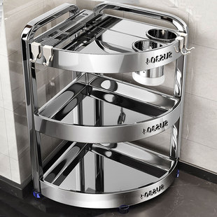 304不锈钢厨房台面调料置物架调味品三角转角多功能墙角落收纳架