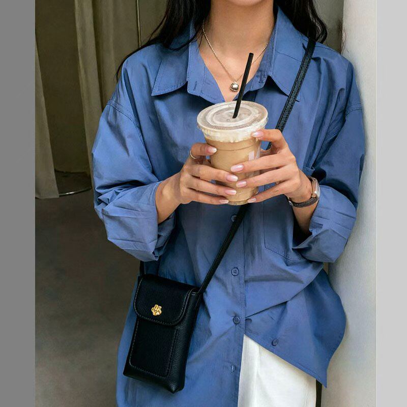 2026新款春夏手机包女简约时尚休闲竖款迷你包包散步单肩斜挎小包