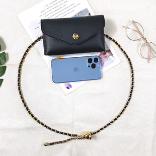 高级感时尚 手机腰包女式 腰链横版 春夏季 百搭潮链条小挎包 2025新款