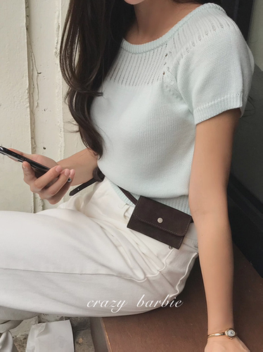 麂皮纹方形腰包韩国ins便携钥匙包零钱包女高级感复古秋冬百搭女