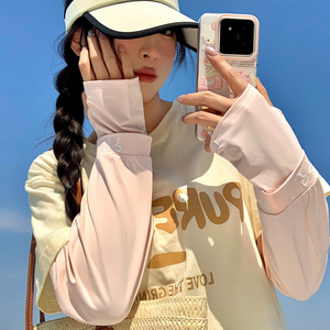 2025女夏新款防晒冰袖宽松透气超轻薄户外骑行遮阳高颜值纯色护臂