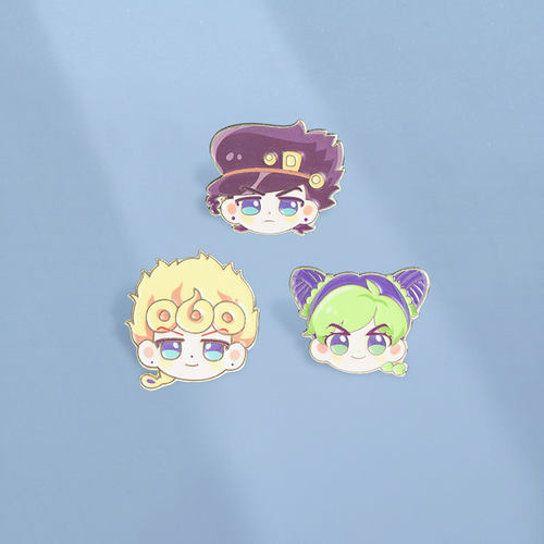 动漫周边 JOJO 角色胸针 合金烤漆珐琅徽章 学生百搭衣服书包配饰
