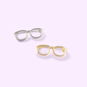 可爱日系镂空眼镜胸针个性 金属徽章别针领针防走光扣配饰勋章胸章