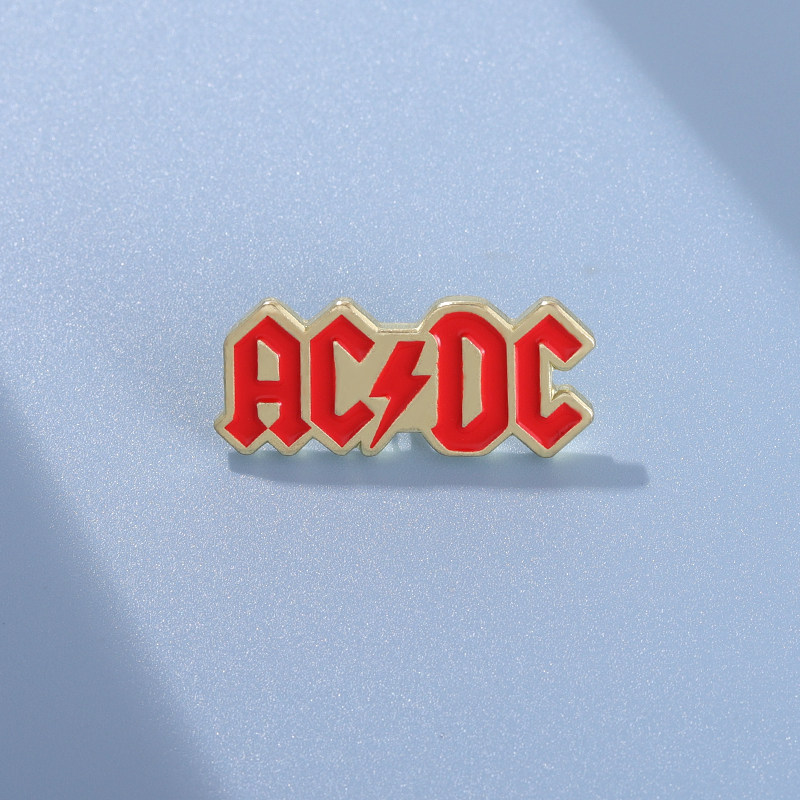 ACDC 브로치 음악 옷깃 핀 80년대 레트로 헤비메탈 배지 팬 선물 핀 액세서리 메달