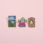 可爱卡通童话世界小鸭酒吧招牌油画胸针金属徽章礼物笔袋挂件勋章