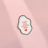Gentle and healing text brooches in Spanish, "Everything Can be Taught" brooches, niche artistic accessories thumbnail 6