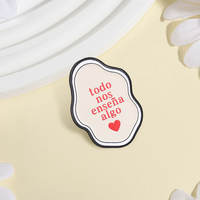 Gentle and healing text brooches in Spanish, "Everything Can be Taught" brooches, niche artistic accessories thumbnail 5